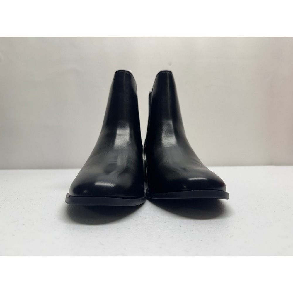 Journee Collection Ankle Boots Womens 7.5 Black Chayse Chelsea Block Heel Vegan - Picture 2 of 11